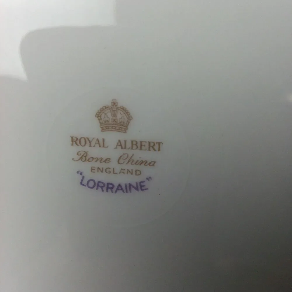 VINTAGE ROYAL ALBERT BONE CHINA LORRAINE TEA CUP AND 8'' PLATE SET